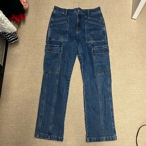 Madewell straight 90s Cargo denim jeans